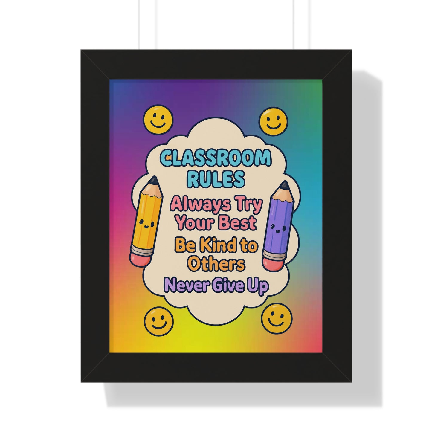 Classroom Rules Purple Pencil