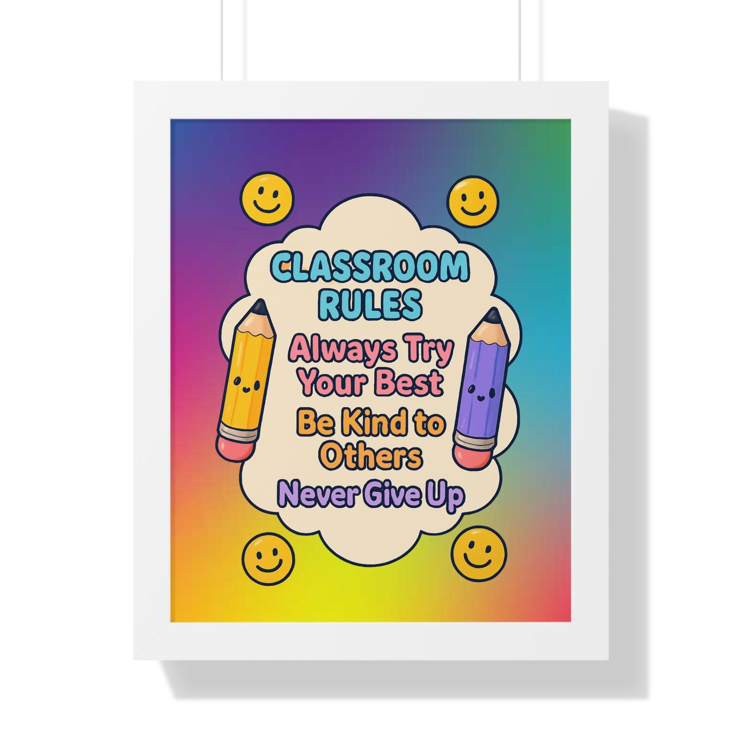 Classroom Rules Purple Pencil