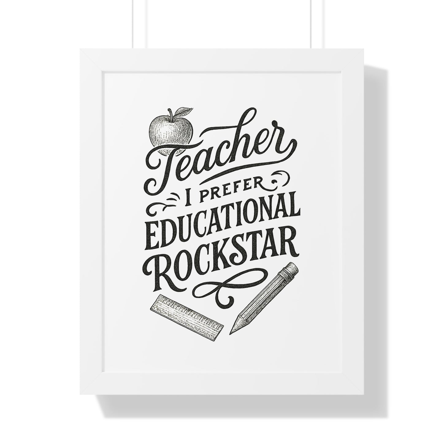 Teacher, I Prefer Educational Rockstar Black and White