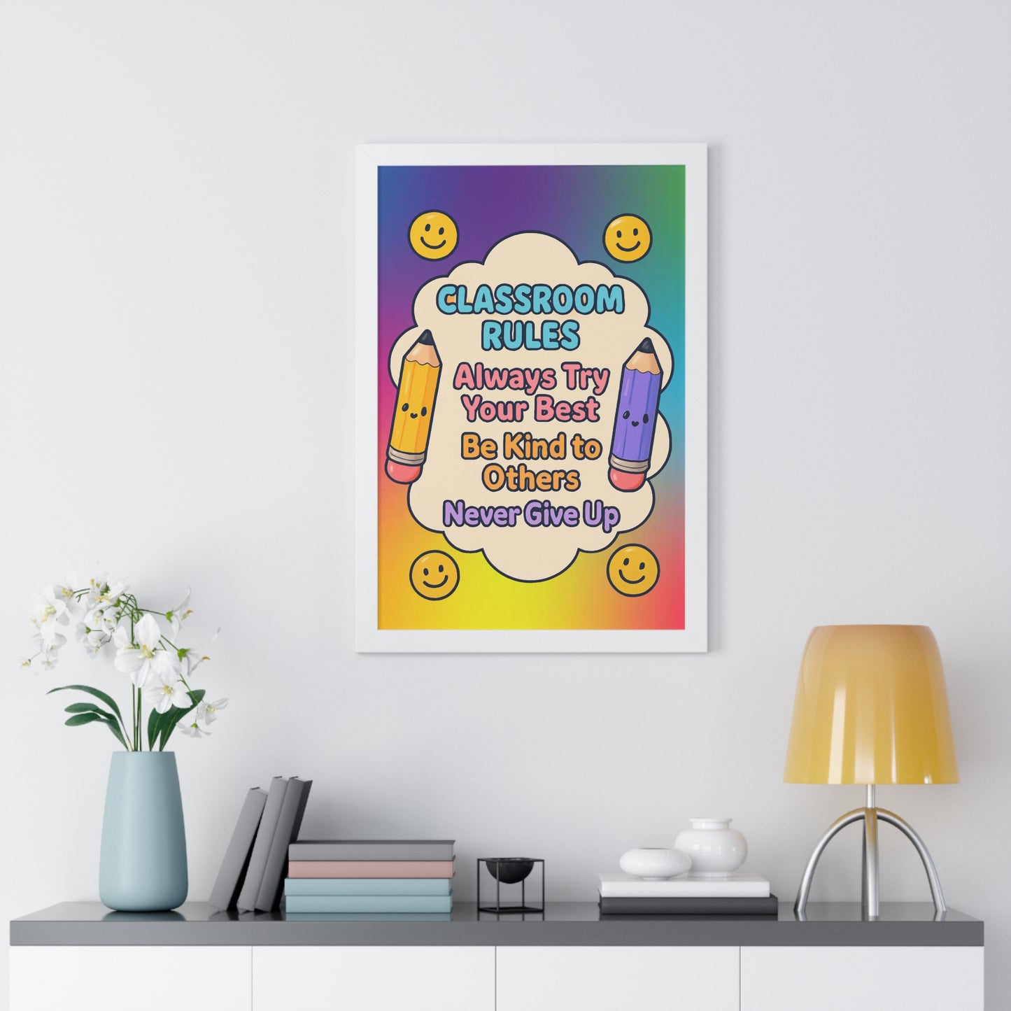 Classroom Rules Purple Pencil