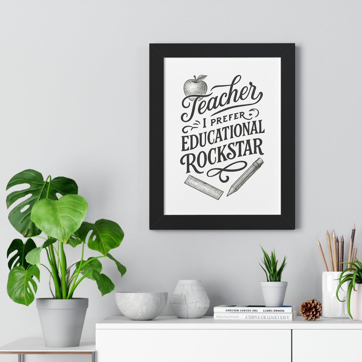 Teacher, I Prefer Educational Rockstar Black and White