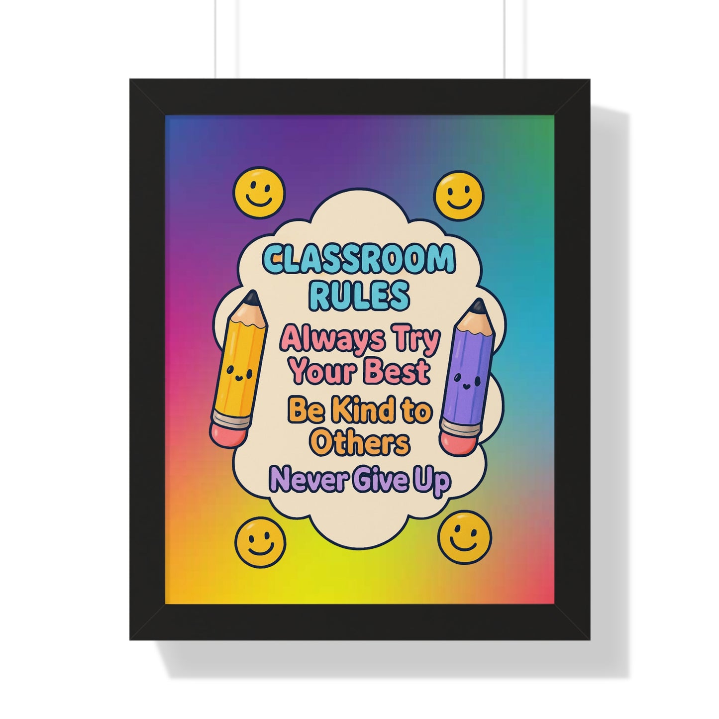 Classroom Rules Purple Pencil