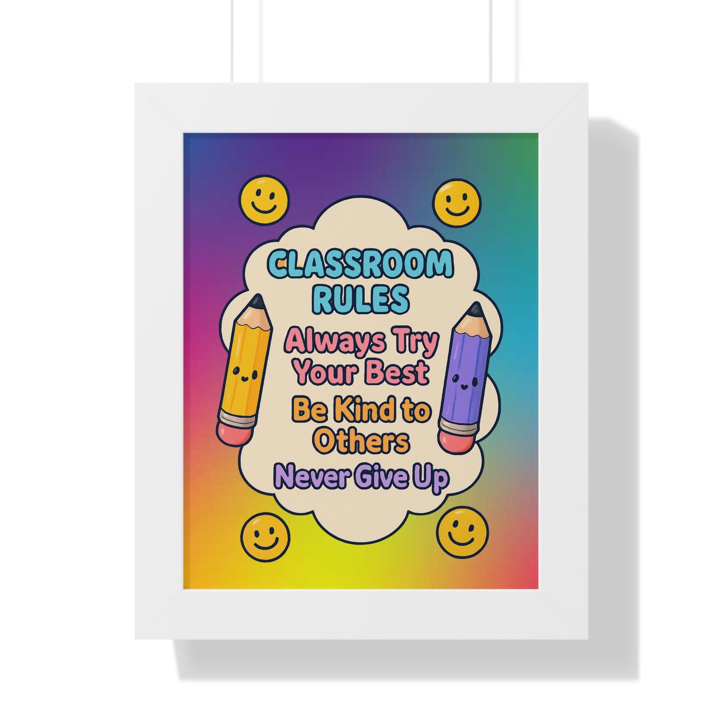 Classroom Rules Purple Pencil