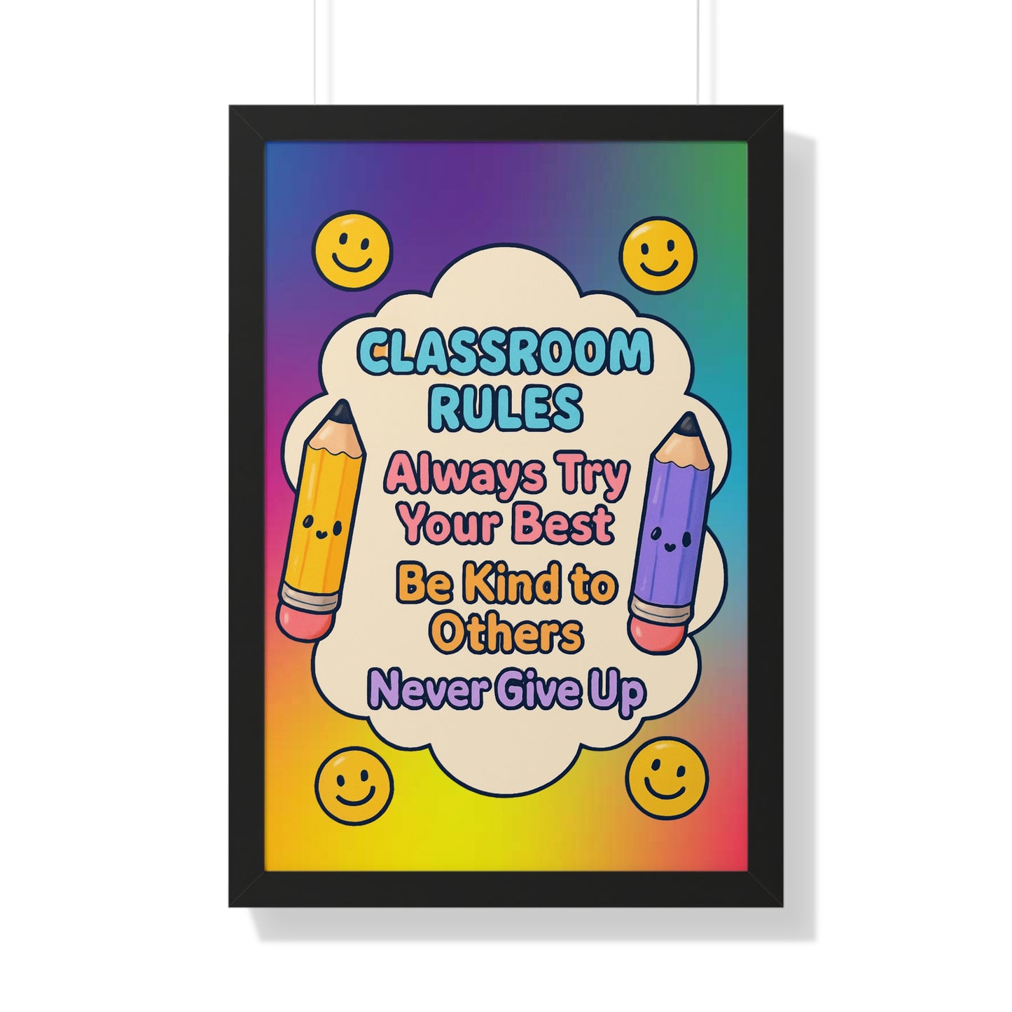 Classroom Rules Purple Pencil