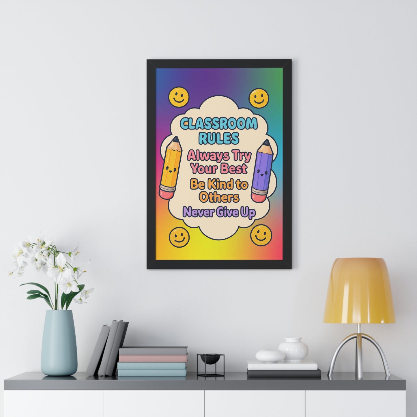 Classroom Rules Purple Pencil