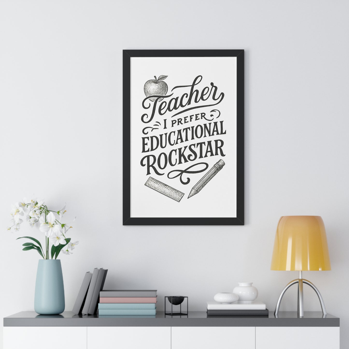 Teacher, I Prefer Educational Rockstar Black and White