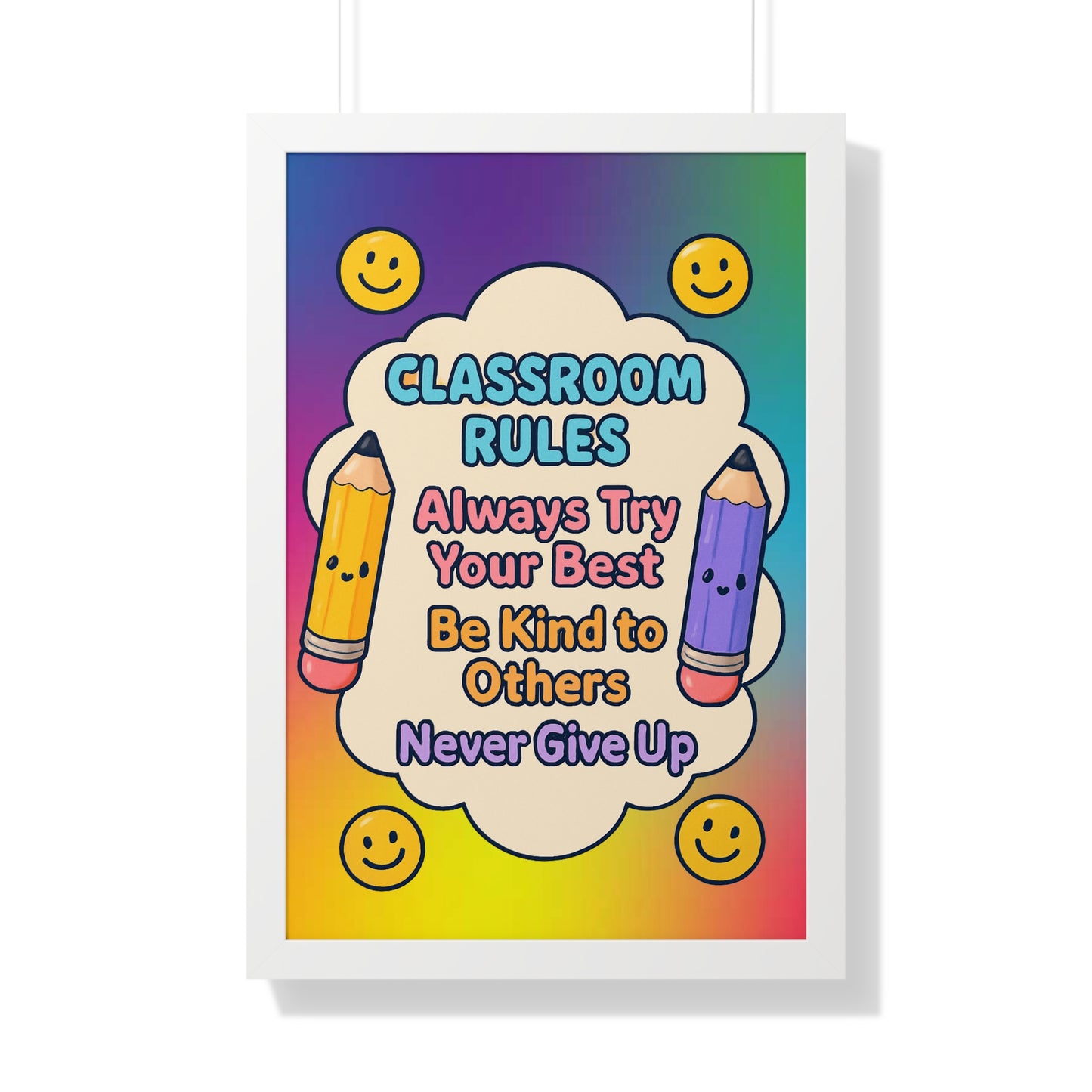 Classroom Rules Purple Pencil