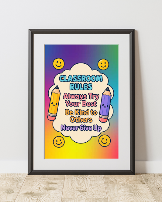 Classroom Rules Purple Pencil