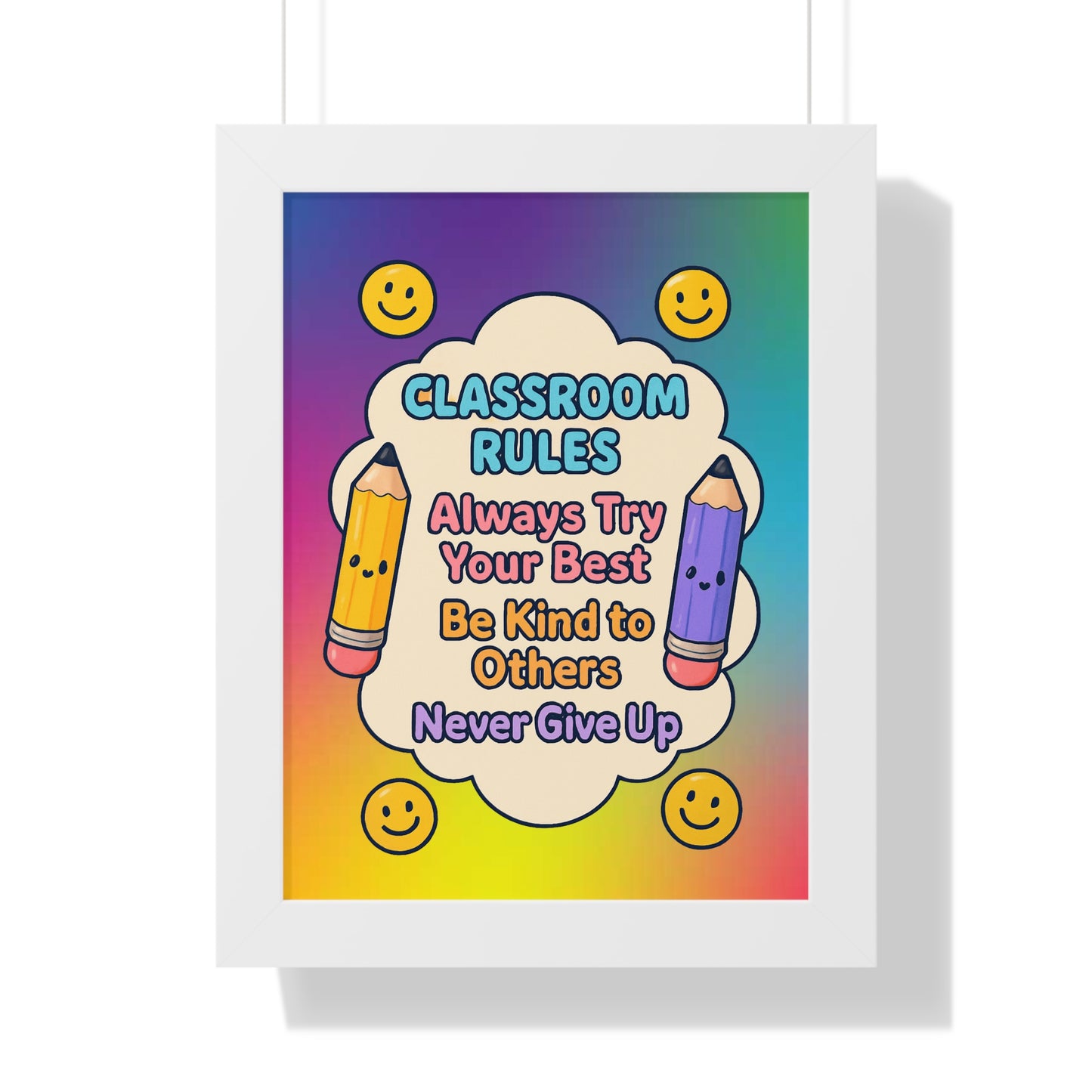 Classroom Rules Purple Pencil