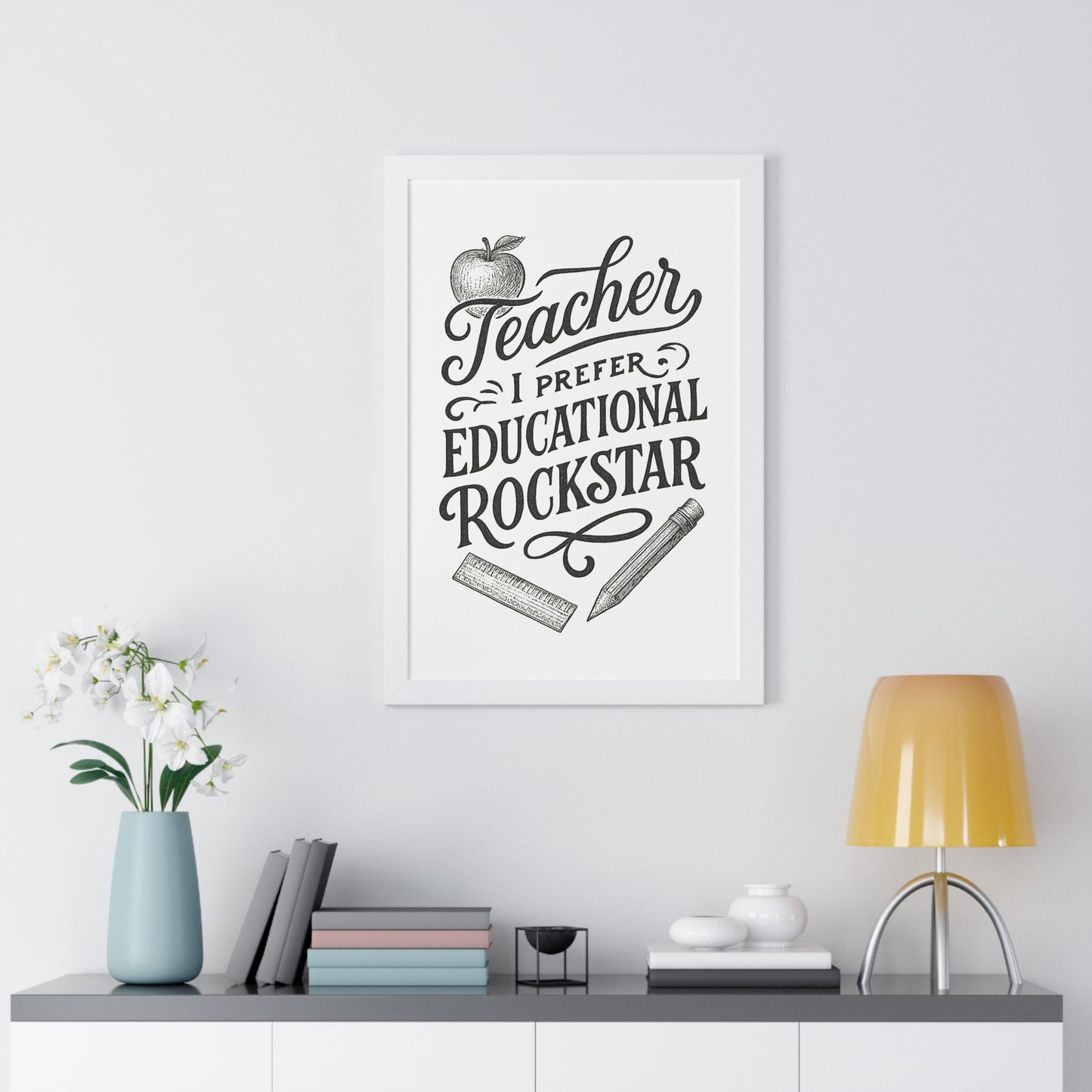 Teacher, I Prefer Educational Rockstar Black and White