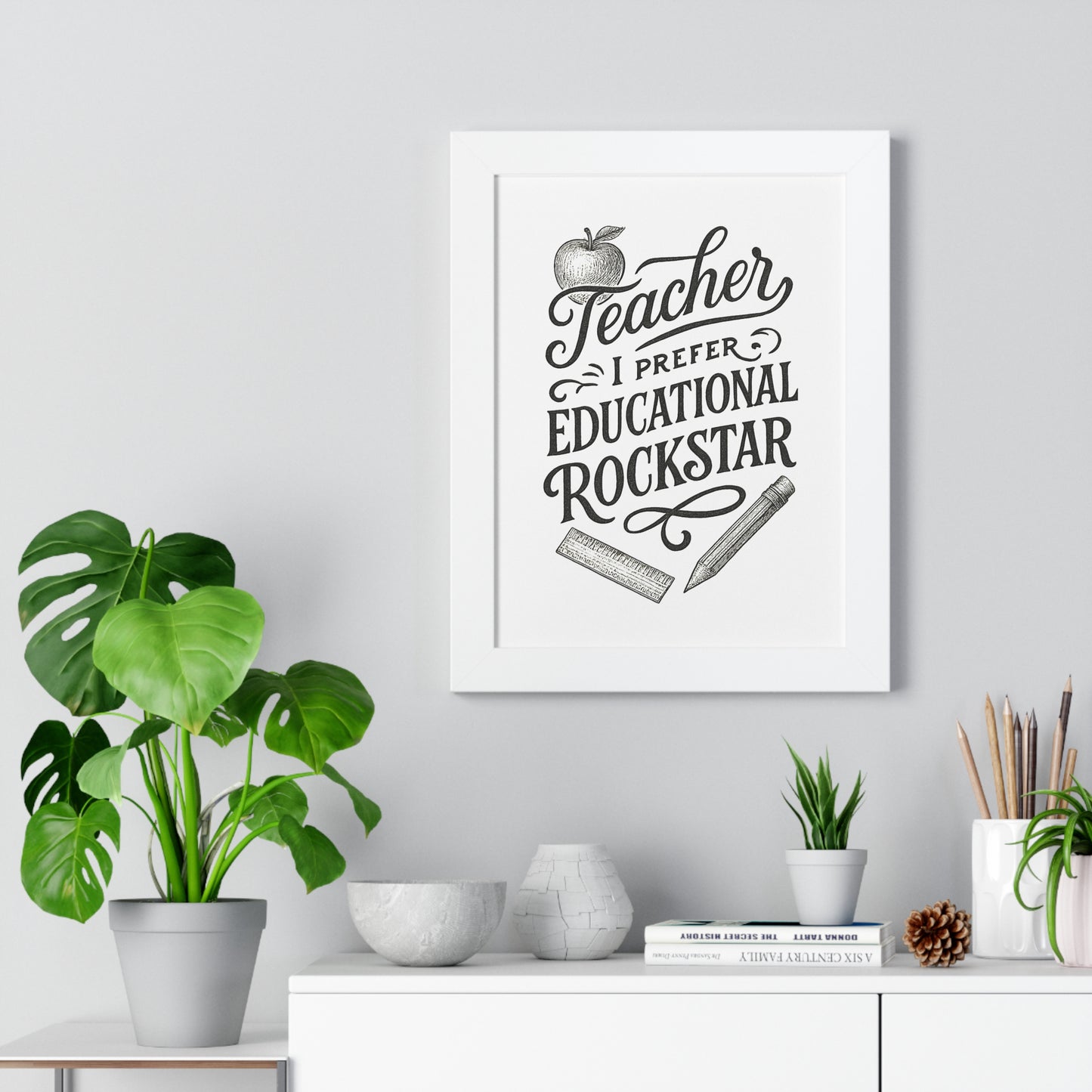 Teacher, I Prefer Educational Rockstar Black and White