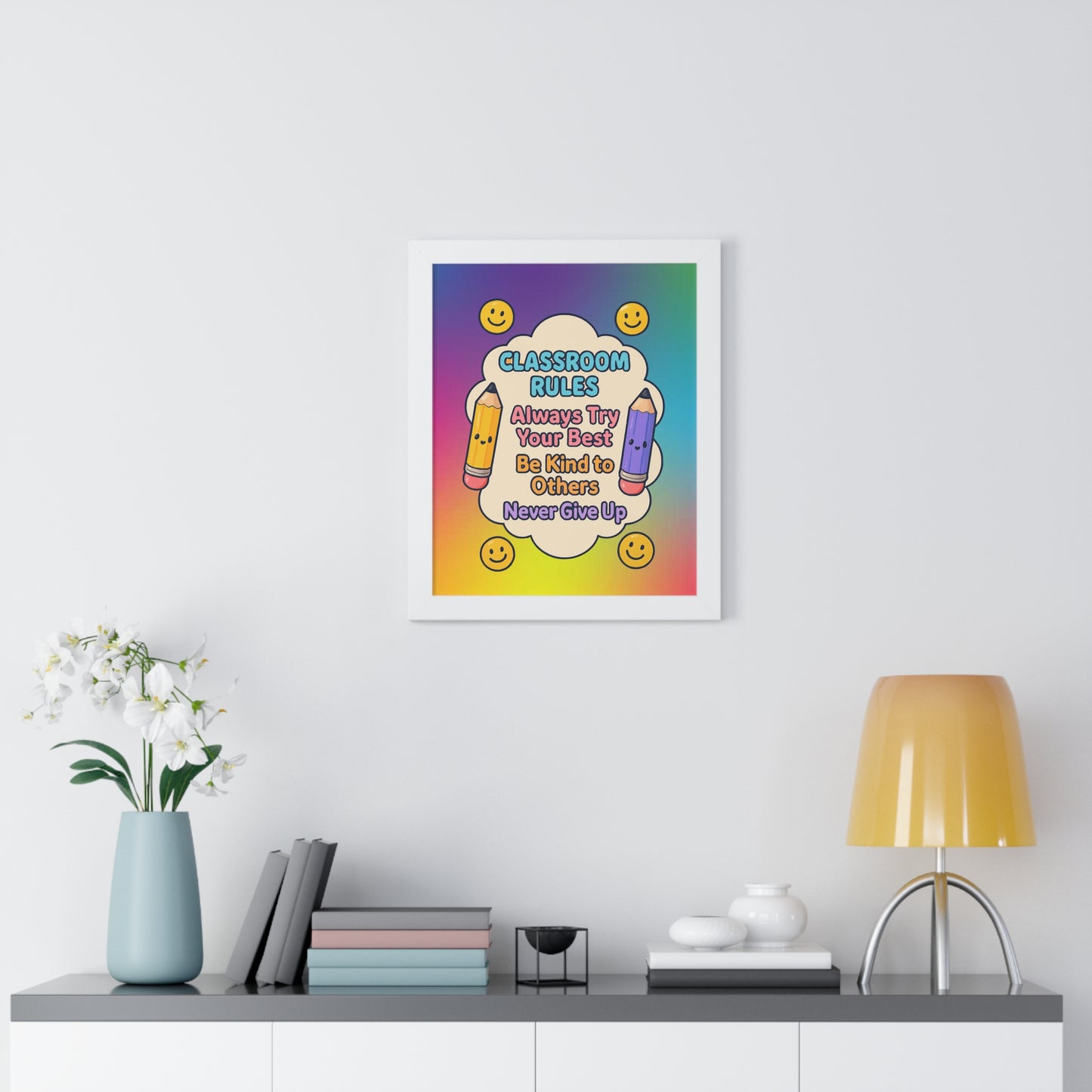 Classroom Rules Purple Pencil