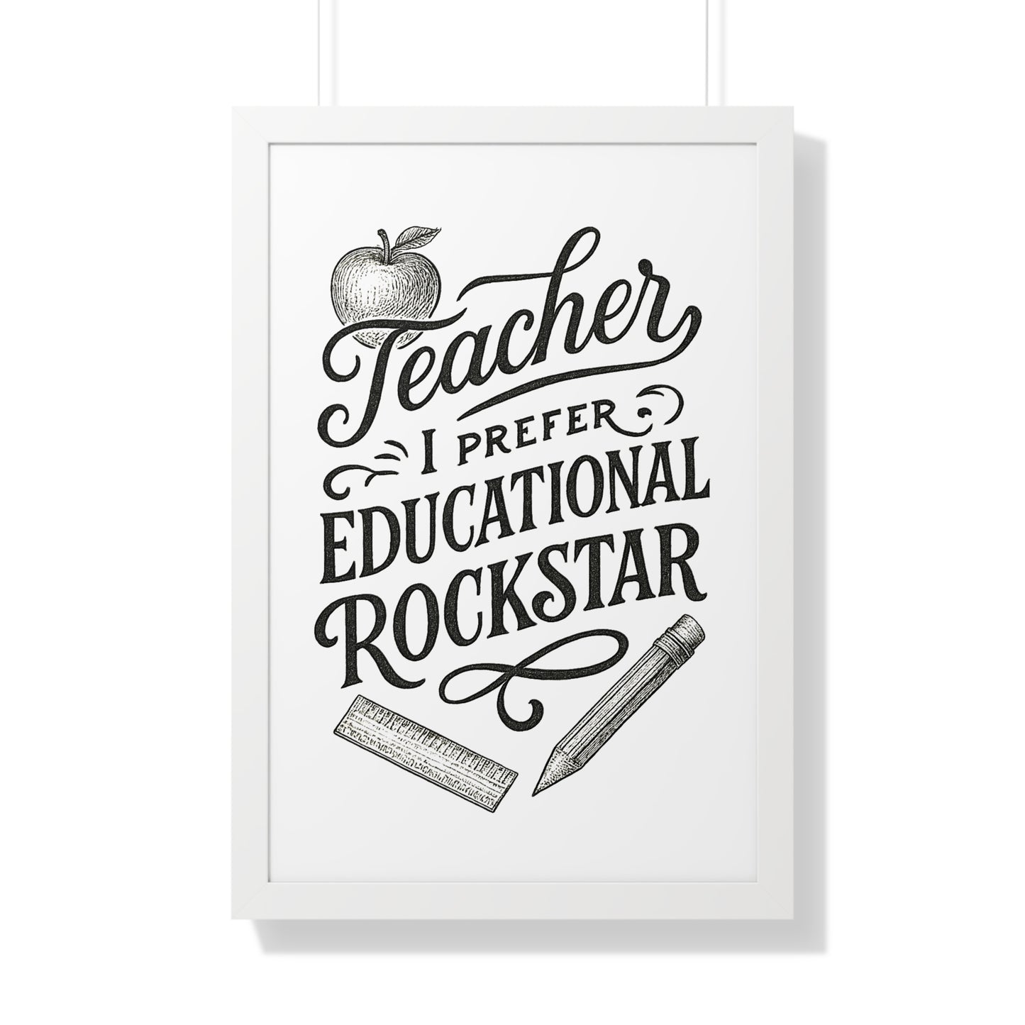 Teacher, I Prefer Educational Rockstar Black and White