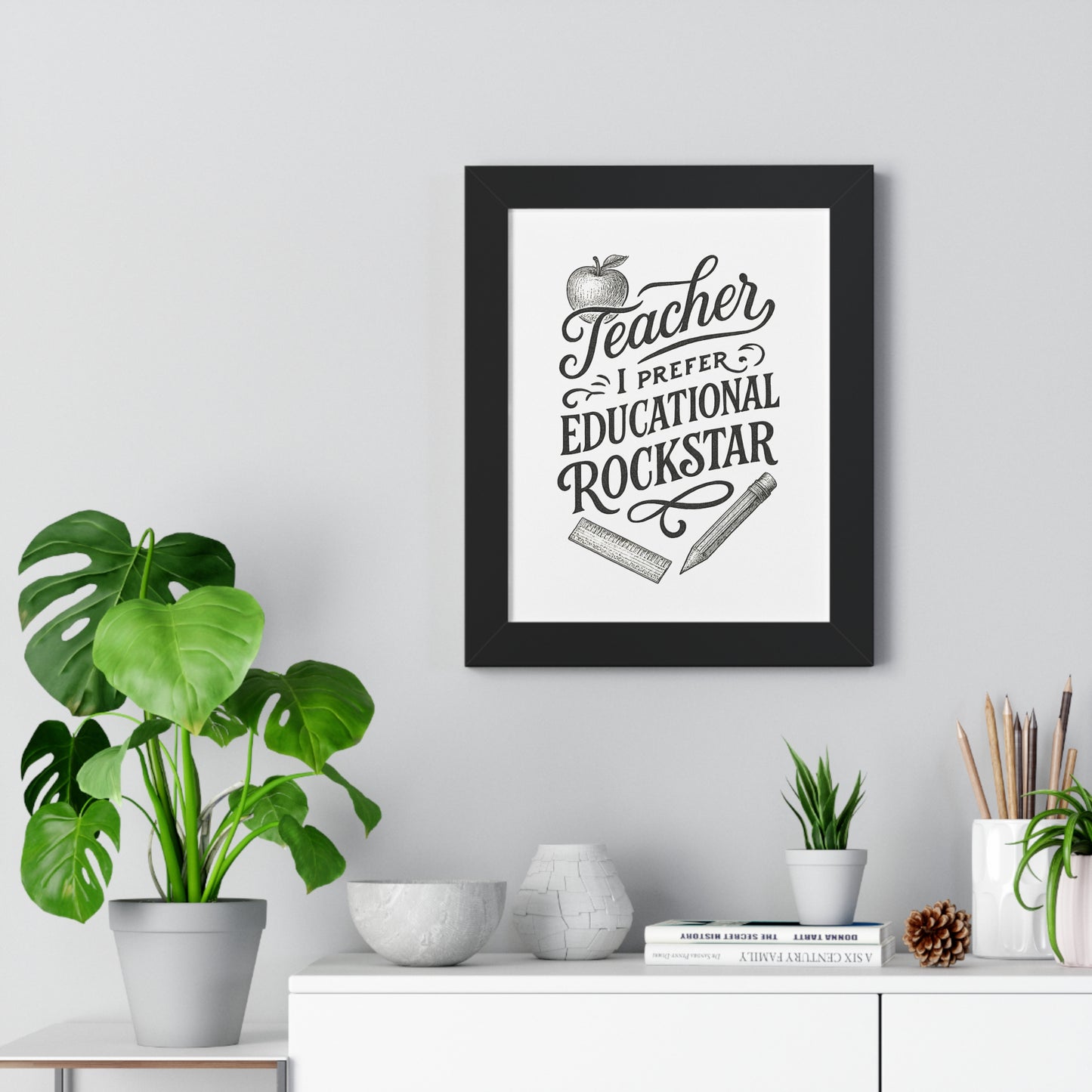 Teacher, I Prefer Educational Rockstar Black and White