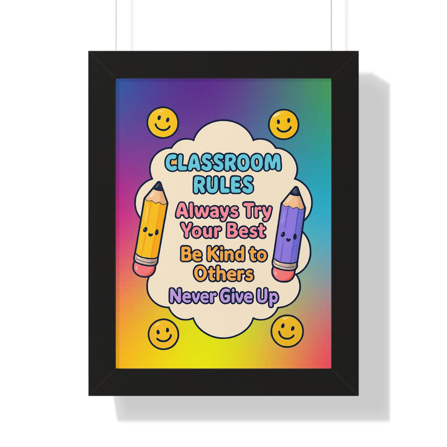Classroom Rules Purple Pencil