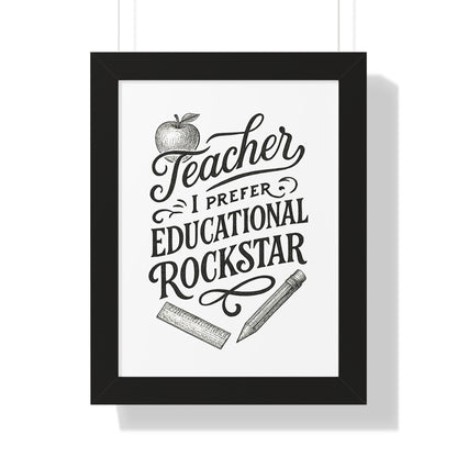 Teacher, I Prefer Educational Rockstar Black and White