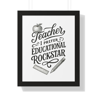 Teacher, I Prefer Educational Rockstar Black and White