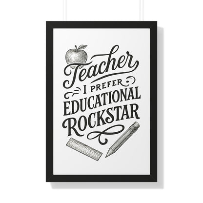 Teacher, I Prefer Educational Rockstar Black and White