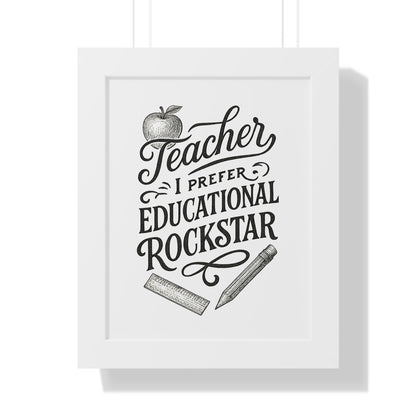 Teacher, I Prefer Educational Rockstar Black and White