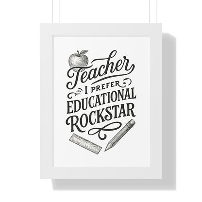 Teacher, I Prefer Educational Rockstar Black and White