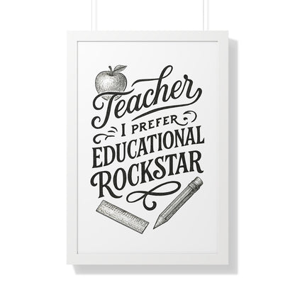 Teacher, I Prefer Educational Rockstar Black and White