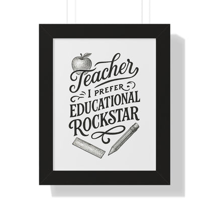 Teacher, I Prefer Educational Rockstar Black and White